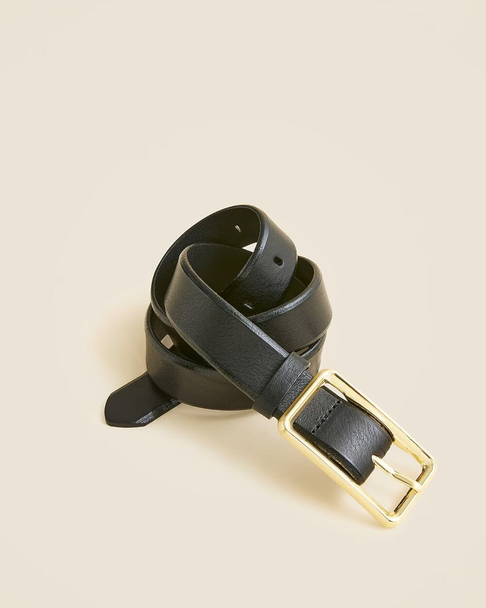 NWT J Crew Italian Leather Rectangle Belt Black S